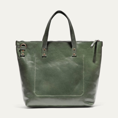 Simple Satchel by Will Leather Goods, green leather bag with sturdy handles on Tampa Home & Garden Store
