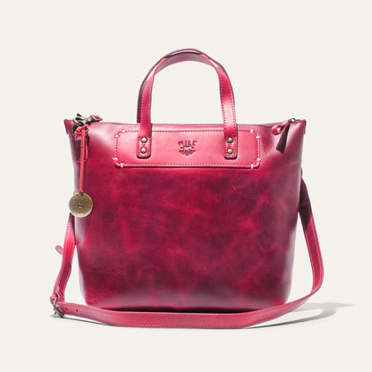 Simple Satchel pink leather bag by Will Leather Goods with top handles on Tampa Home & Garden Store