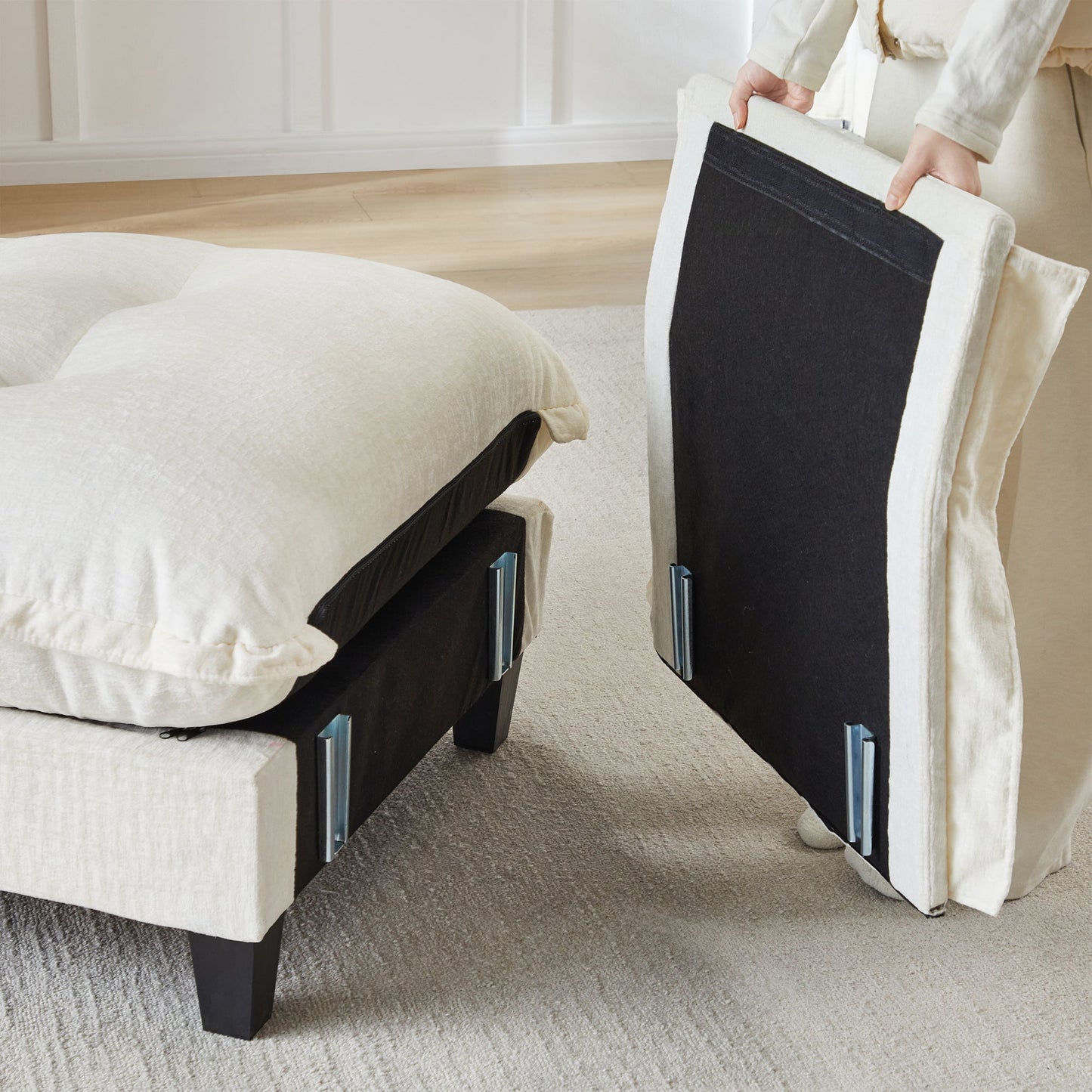 73 Inch Armless Sofa and Chenille Covers