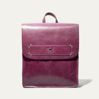 Simple Backpack by Will Leather Goods, pink leather with front patch on Tampa Home & Garden Store