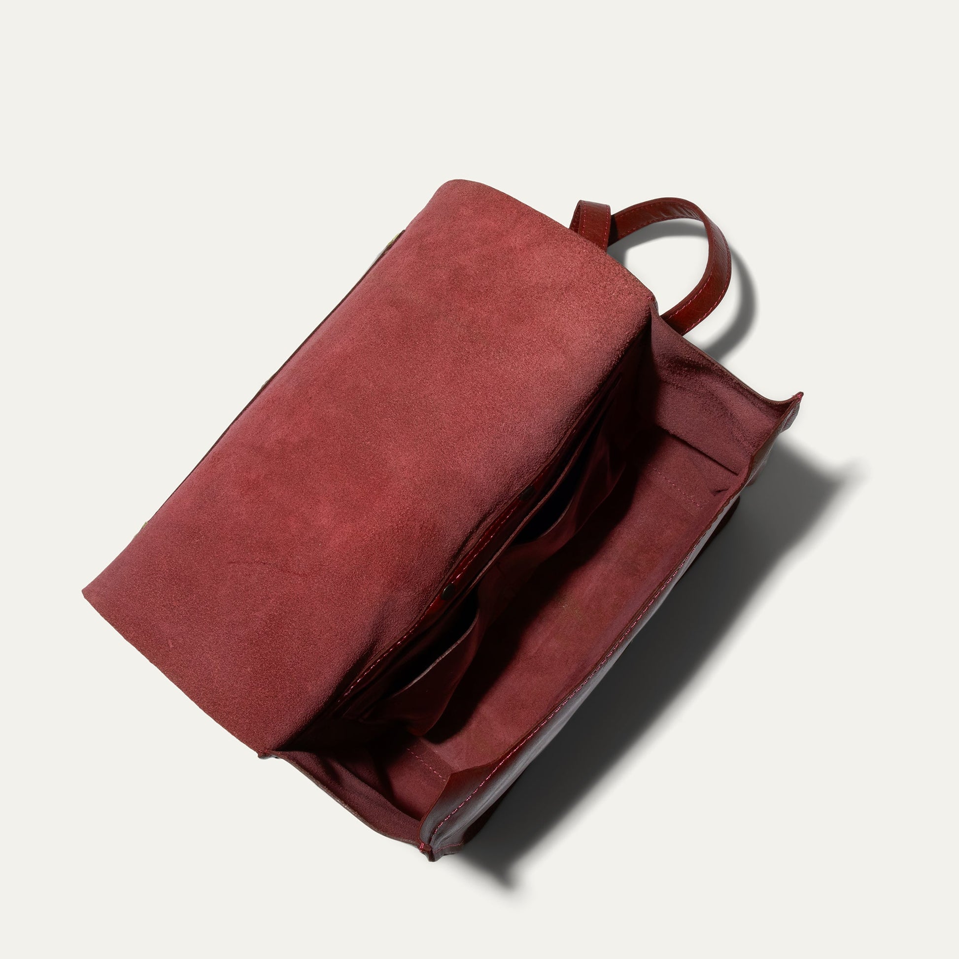 Simple Backpack red suede leather with matching strap by Will Leather Goods on Tampa Home & Garden Store