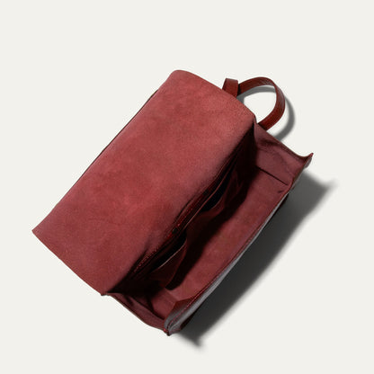 Simple Backpack red suede leather with matching strap by Will Leather Goods on Tampa Home & Garden Store