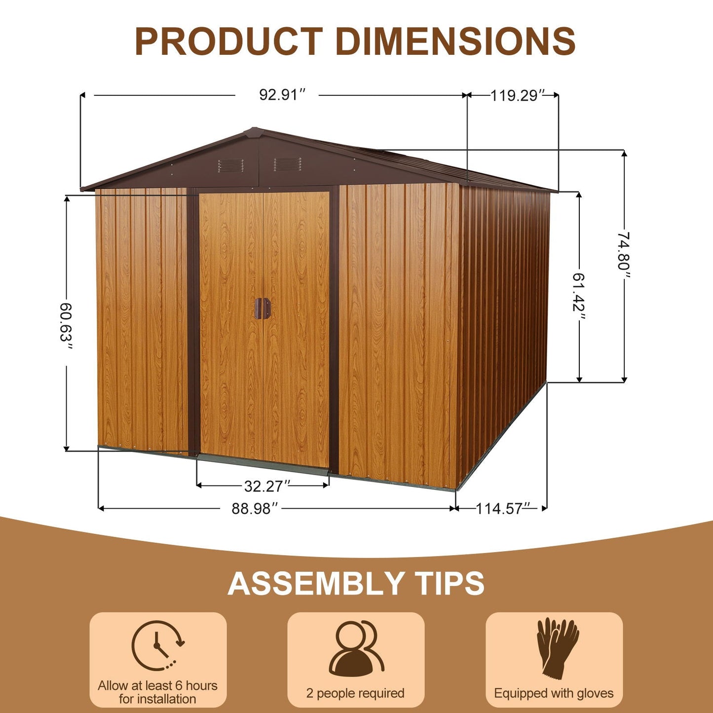 Outdoor Metal Storage Shed And Floor Base
