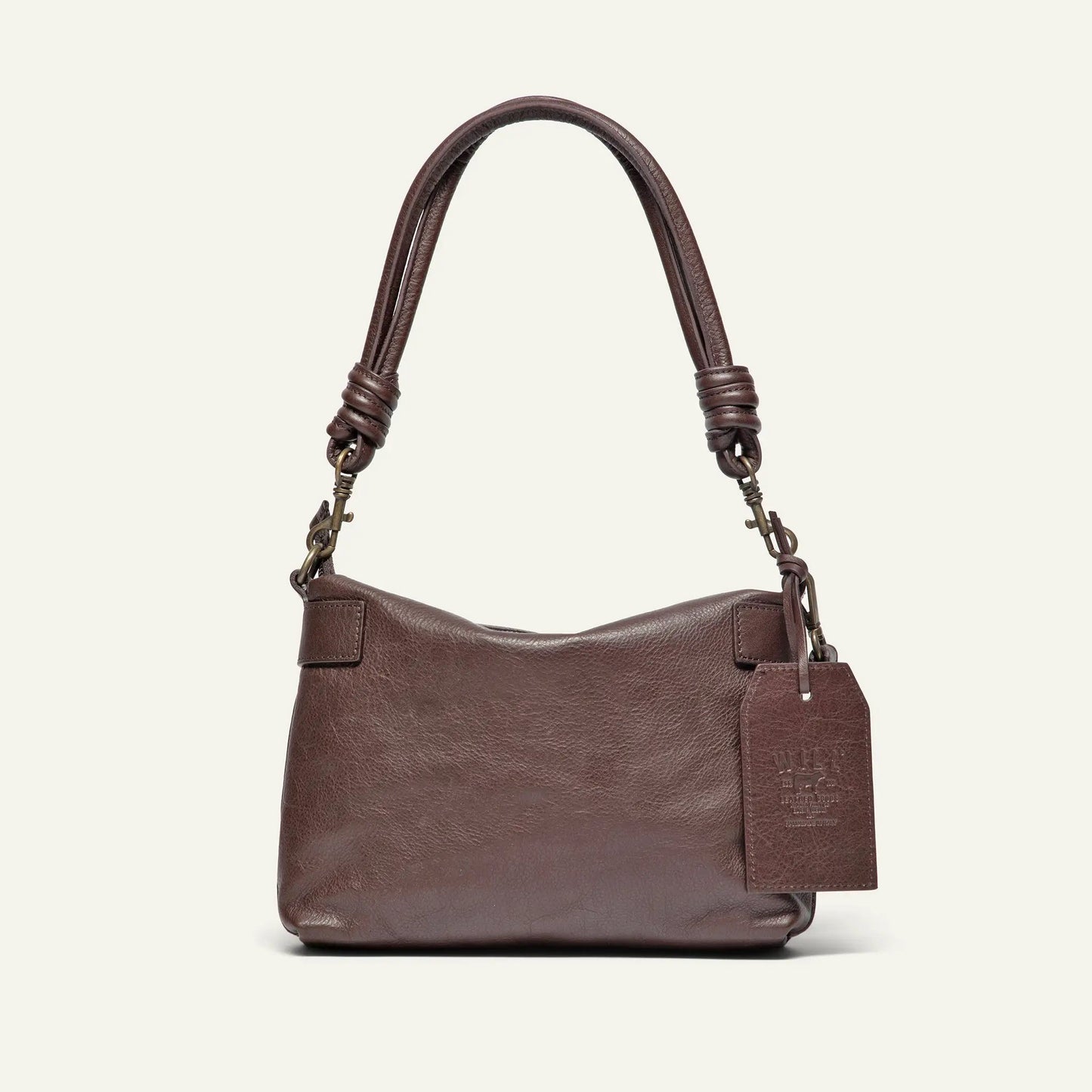 Milan Convertible Topzip leather shoulder bag brown by Will Leather Goods with rolled handles on Tampa Home & Garden Store