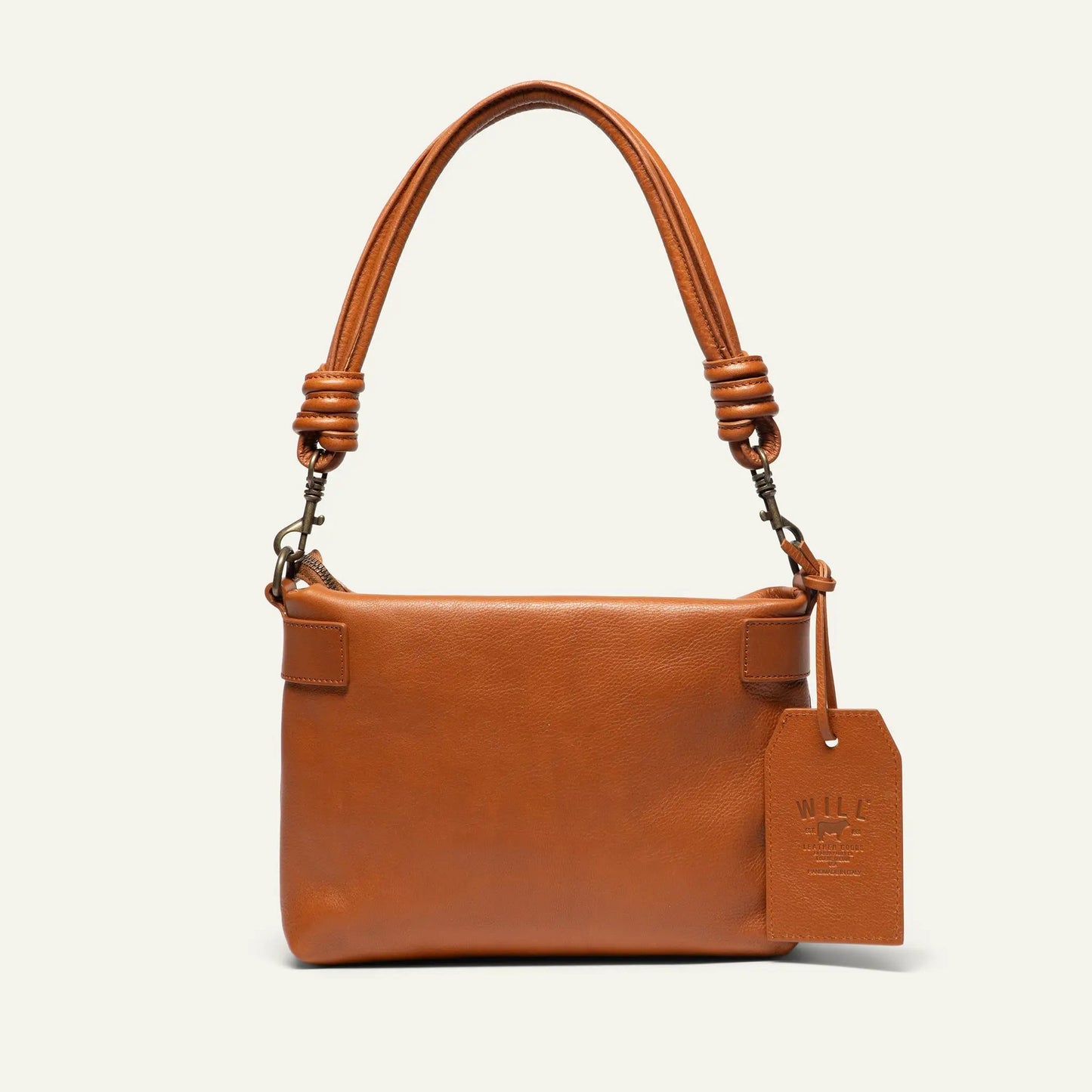Milan Convertible Topzip Leather Bag by Will Leather Goods caramel leather shoulder bag on Tampa Home & Garden Store