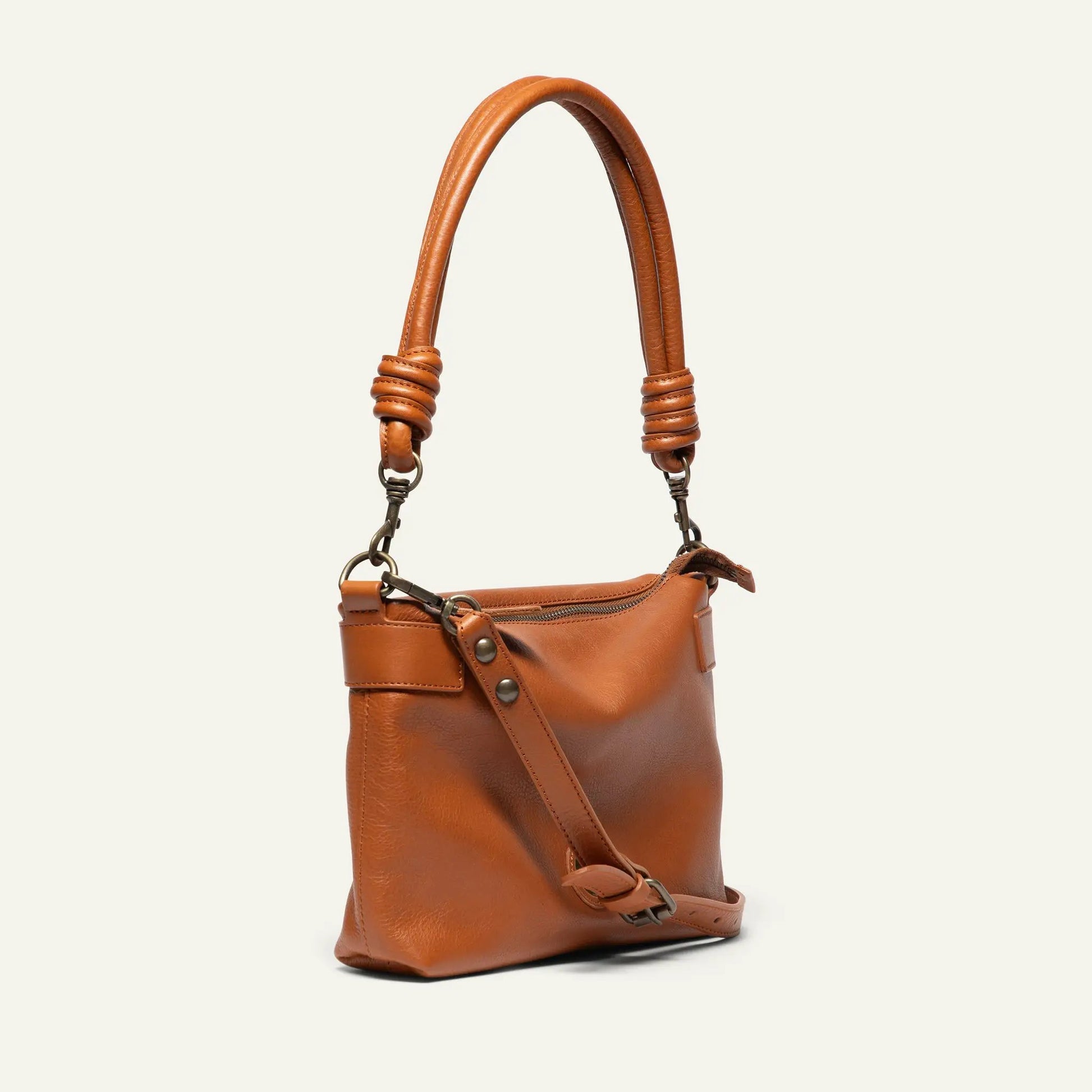 Milan Convertible Topzip Leather Bag tan leather shoulder bag by Will Leather Goods on Tampa Home & Garden Store