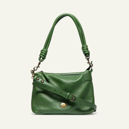 Milan Convertible Topzip Shoulder Bag green leather with brass hardware Will Leather Goods on Tampa Home & Garden Store