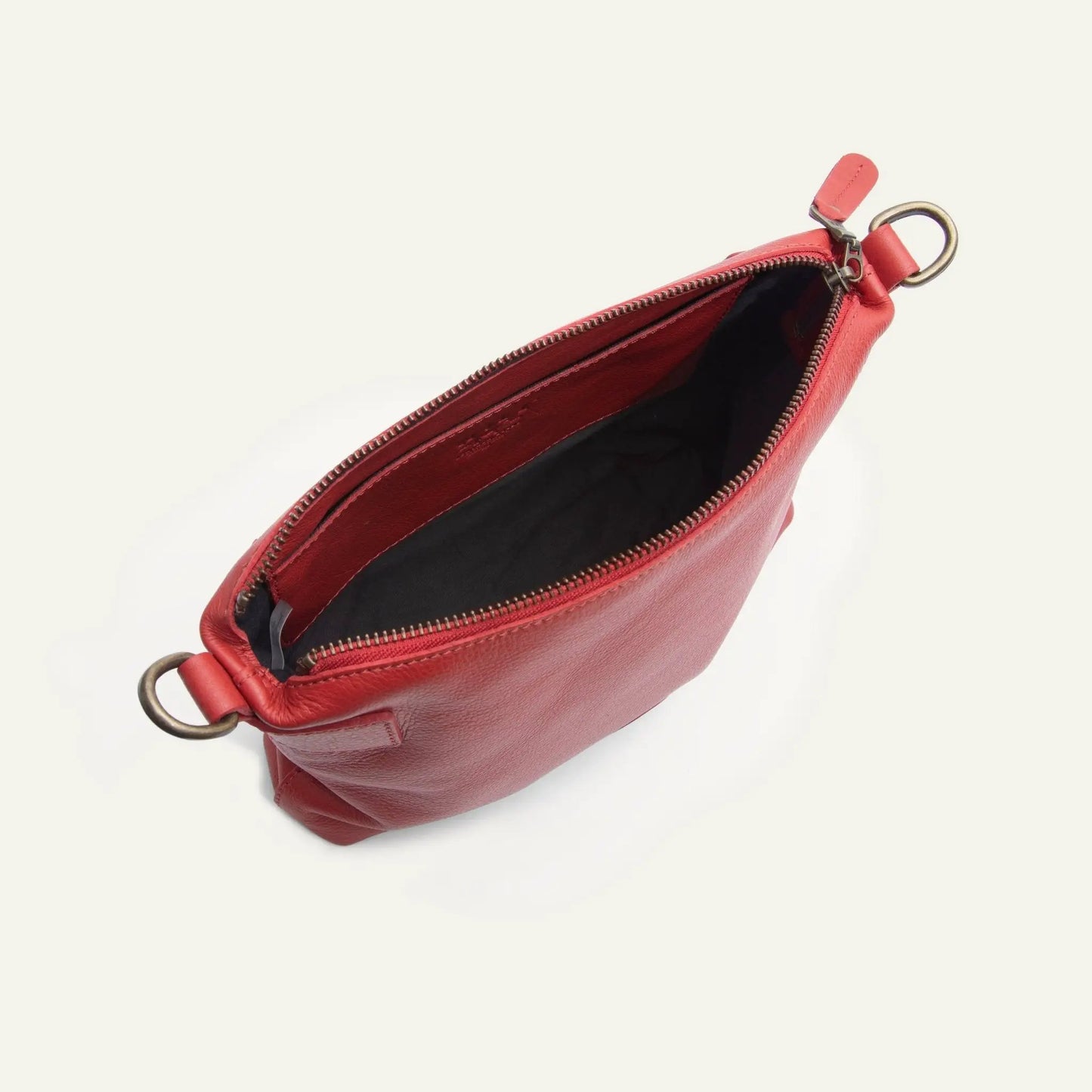 Milan Convertible Topzip Leather Bag red leather with brass hardware shoulder bag on Tampa Home & Garden Store
