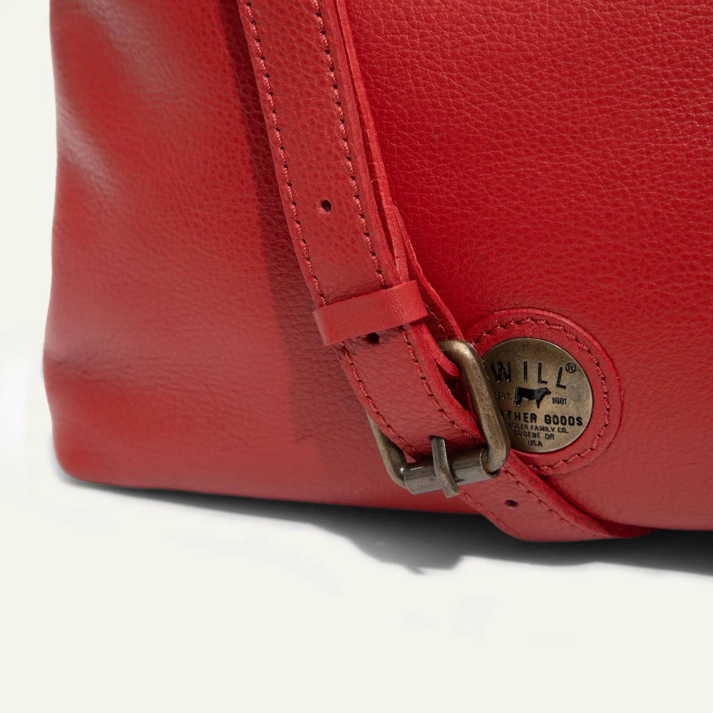Milan Convertible Topzip Leather Bag red leather bag by Will Leather Goods metal hardware on Tampa Home & Garden Store