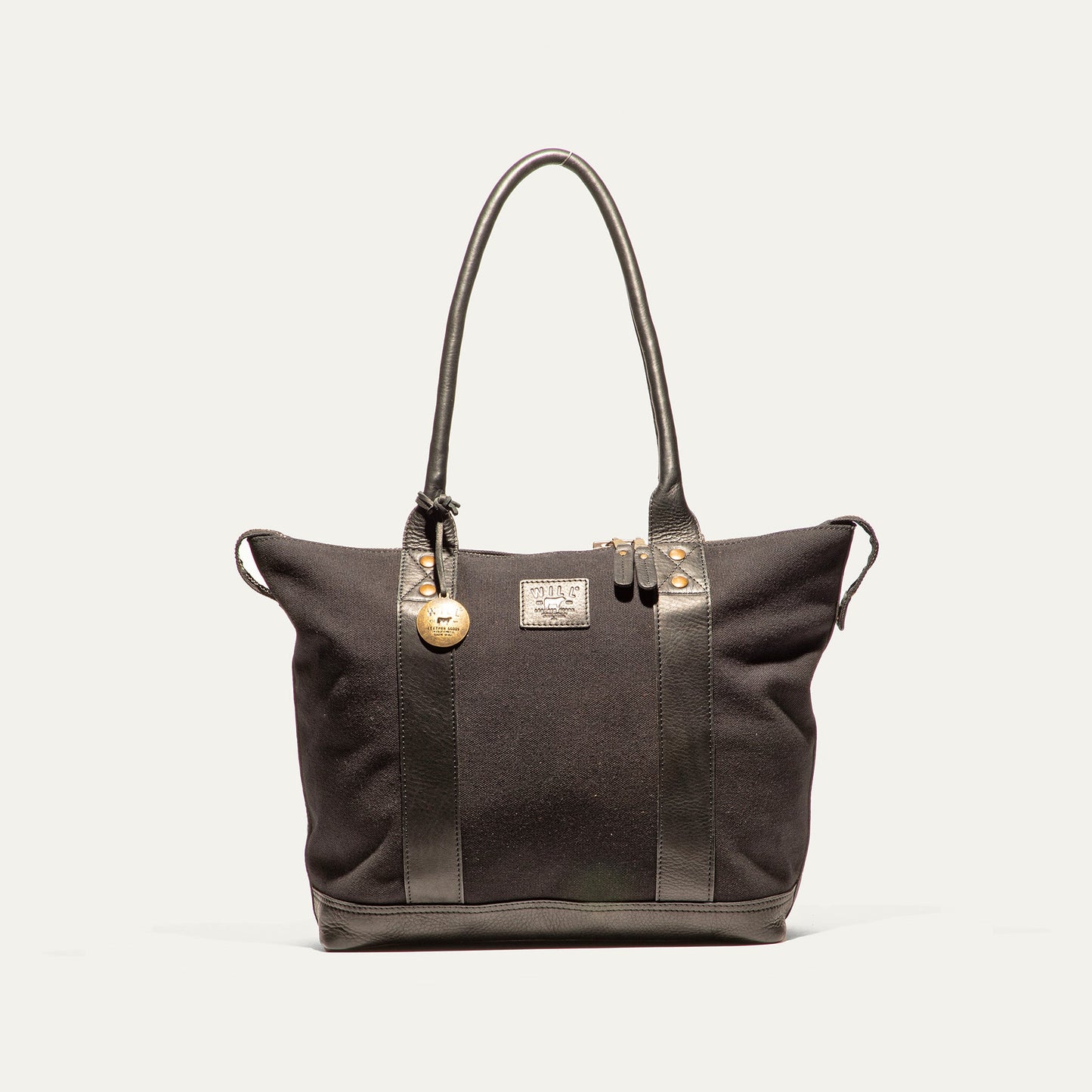 Twenty Four Seven Canvas & Leather Tote by Will Leather Goods, dark canvas with leather straps on Tampa Home & Garden Store