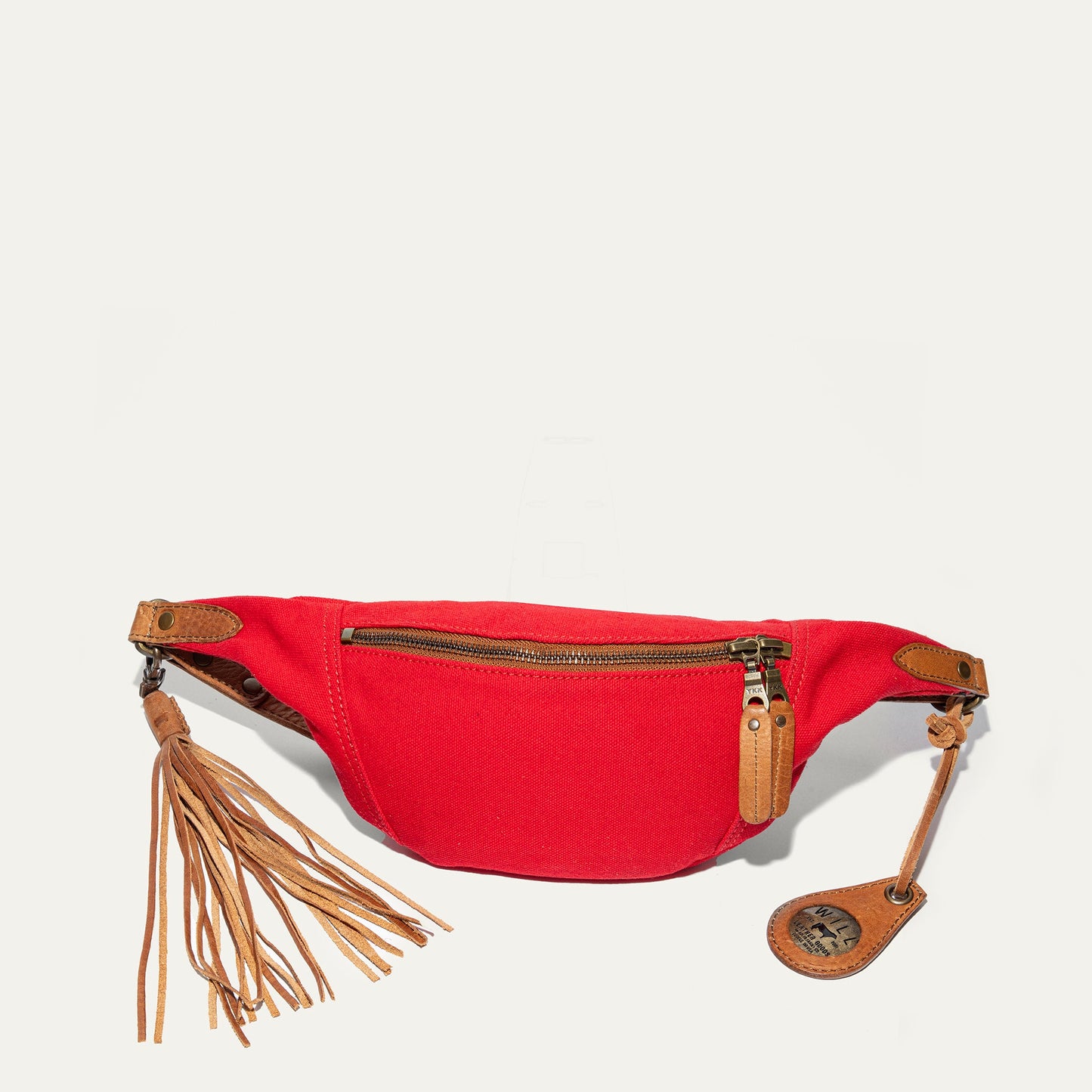Everyday Pack red canvas & tan leather fanny pack Will Leather Goods on Tampa Home & Garden Store