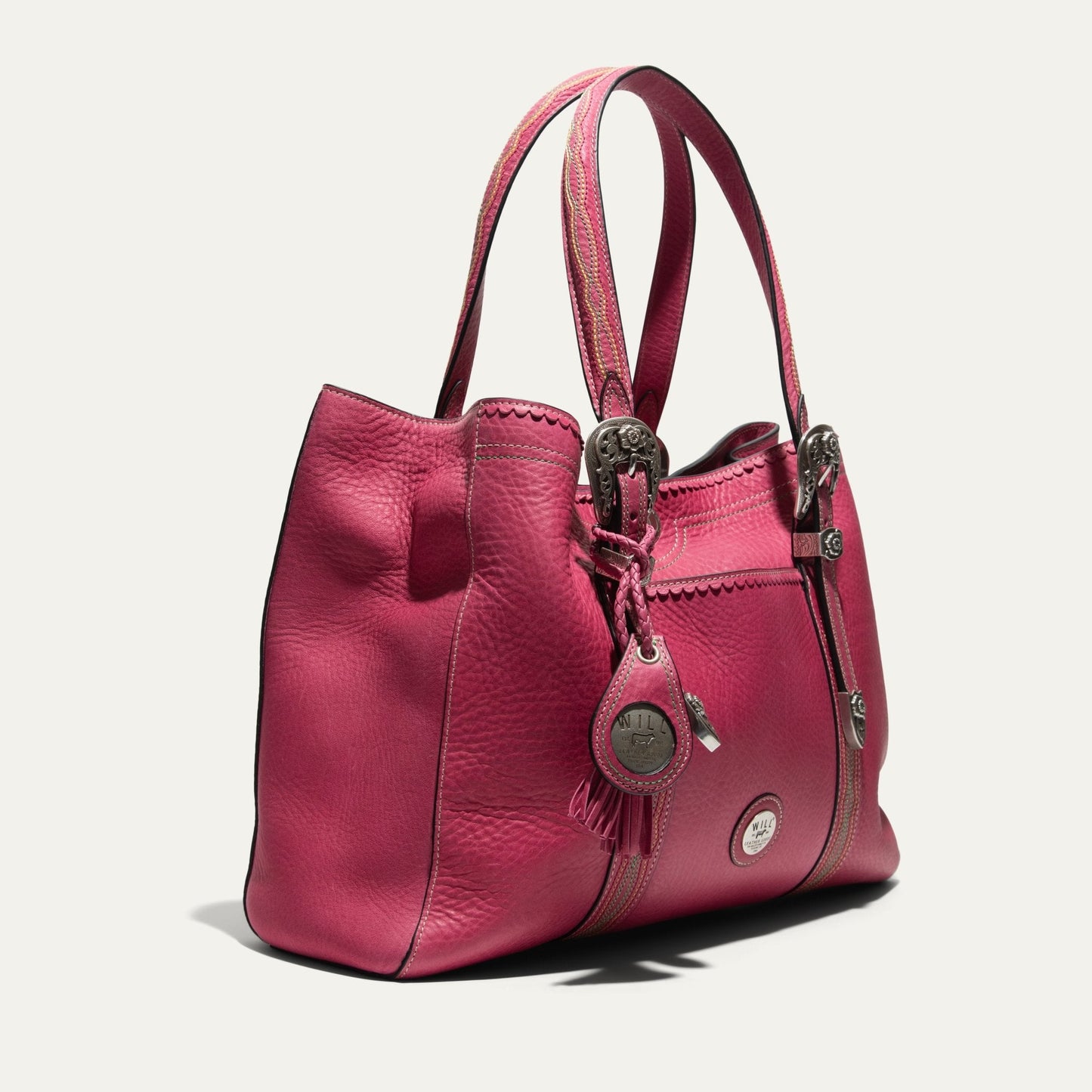 El Paso Work Tote pink leather tote by Will Leather Goods on Tampa Home & Garden Store