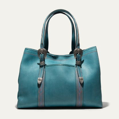 El Paso Work Tote teal tote by Will Leather Goods buckles on Tampa Home & Garden Store on Tampa Home & Garden Store