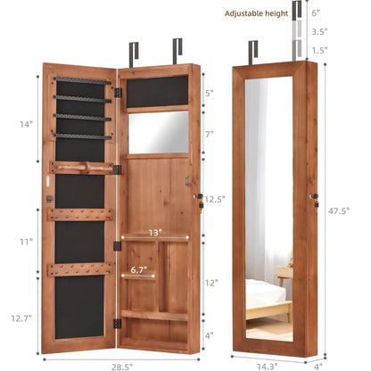 Wall Mounted Jewelry Armoire With Led Light