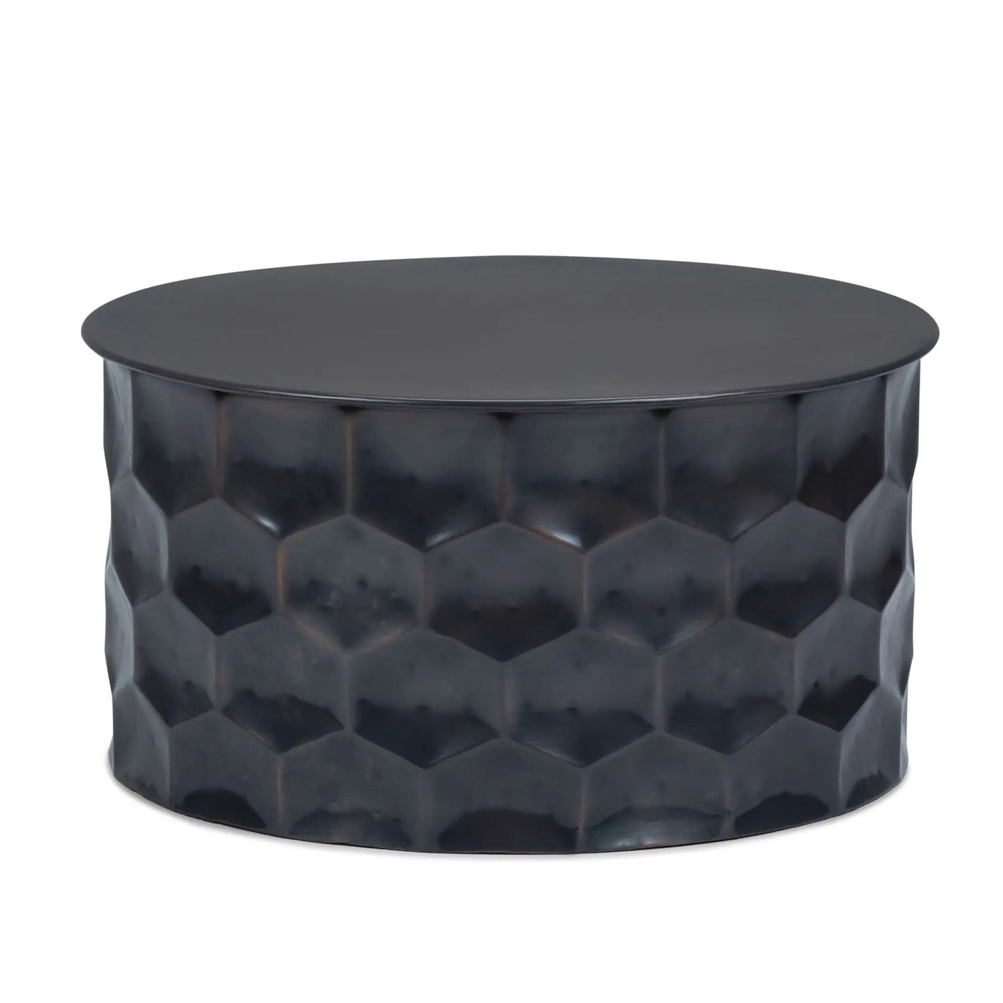 Whitney Metal Storage Table round black hammered finish by Unique Piece Furniture on Tampa Home & Garden Store