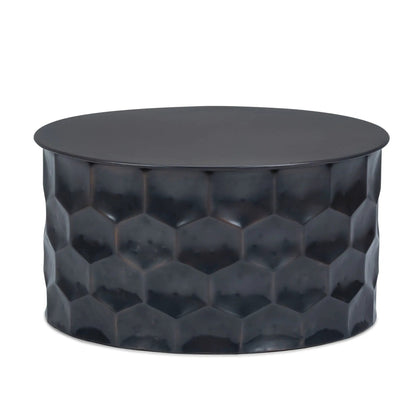 Whitney Metal Storage Table round black hammered finish by Unique Piece Furniture on Tampa Home & Garden Store