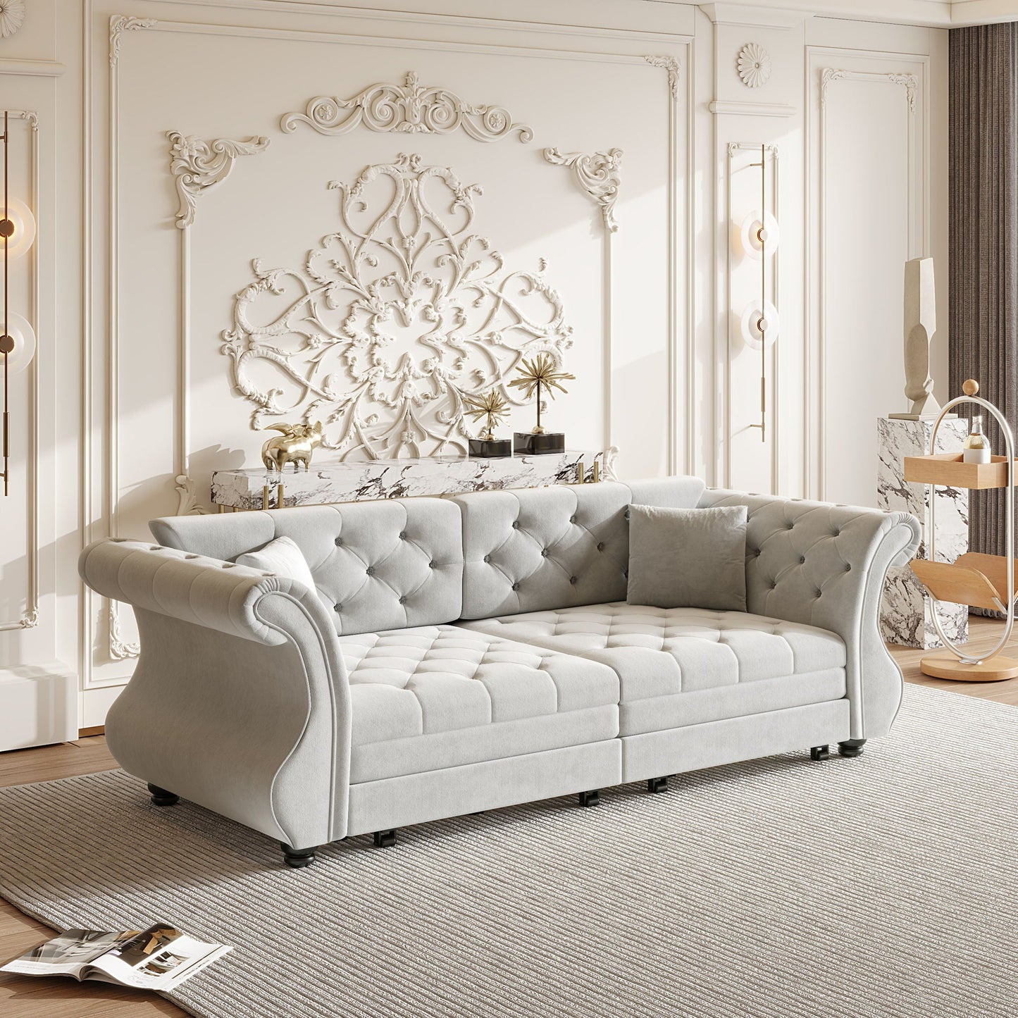 Oversized Chesterfield Sofa and a Pull Out Bed