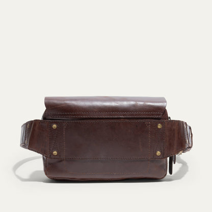The Field Belt Bag brown leather fanny pack with reinforced stitching on Tampa Home & Garden Store