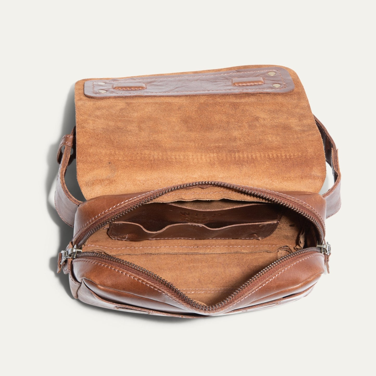 The Field Belt Bag by Will Leather Goods, tan suede fanny pack with leather trim on Tampa Home & Garden Store