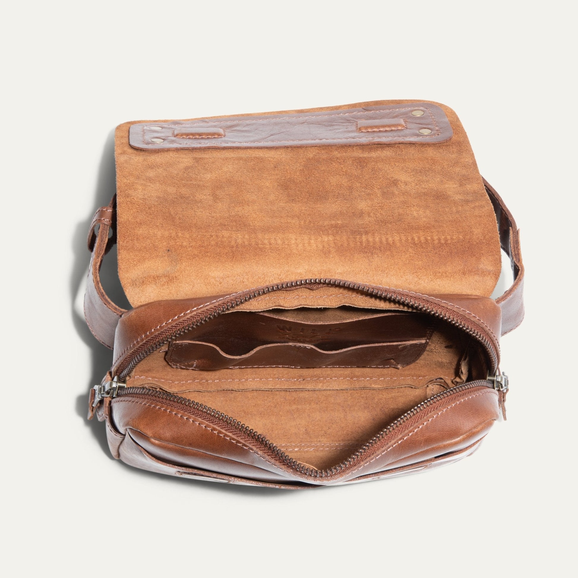 The Field Belt Bag by Will Leather Goods, tan suede fanny pack with leather trim on Tampa Home & Garden Store
