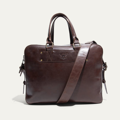 The Field Briefcase by Will Leather Goods, brown leather briefcase with top handles on Tampa Home & Garden Store