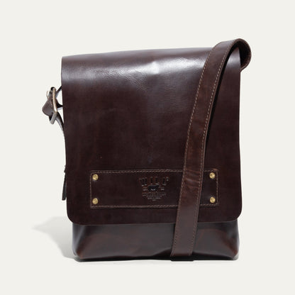 The Field Crossbody bag by Will Leather Goods in dark brown leather with adjustable strap on Tampa Home & Garden Store