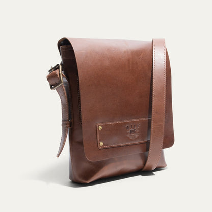The Field Crossbody bag by Will Leather Goods in brown leather with adjustable strap on Tampa Home & Garden Store
