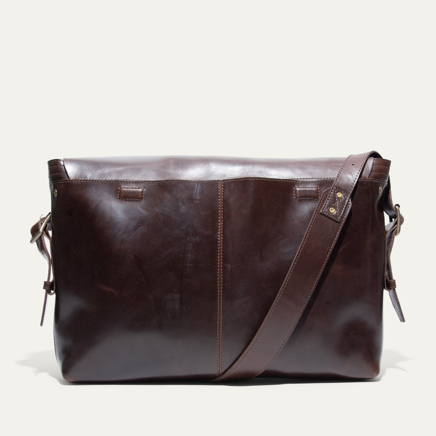 The Field Messenger bag in dark brown leather with adjustable strap by Will Leather Goods on Tampa Home & Garden Store