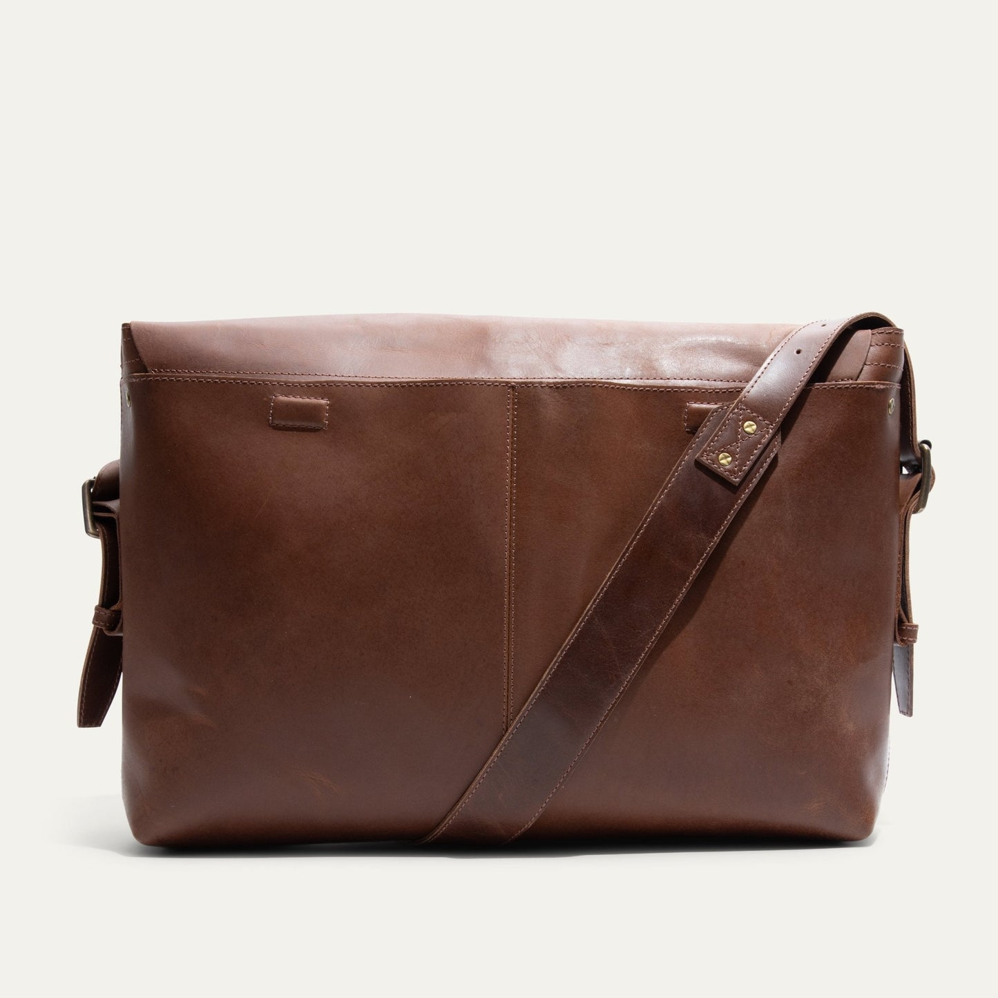 The Field Messenger bag by Will Leather Goods, brown leather messenger with sturdy strap on Tampa Home & Garden Store