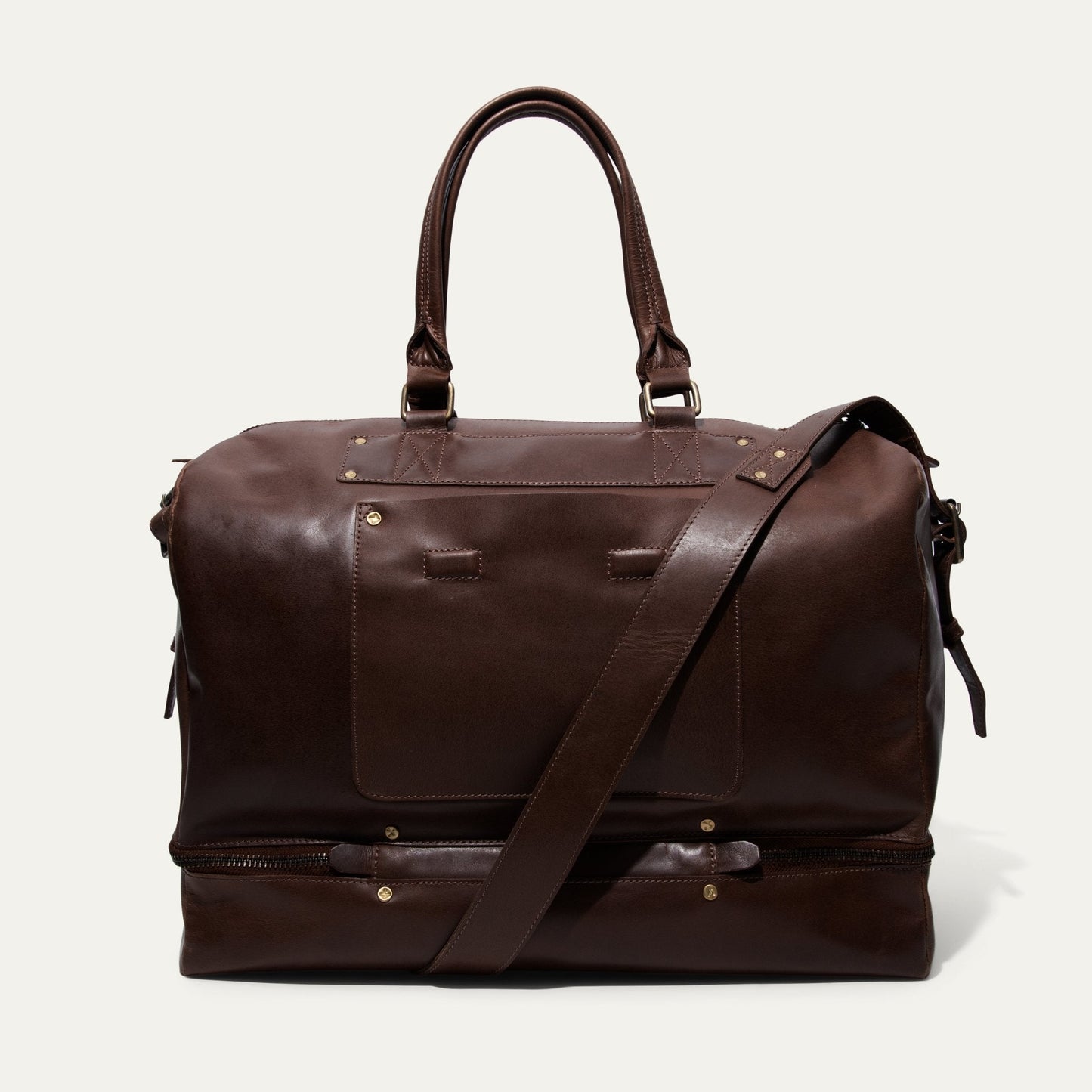 The Field Duffle brown leather bag with reinforced handles by Will Leather Goods on Tampa Home & Garden Store