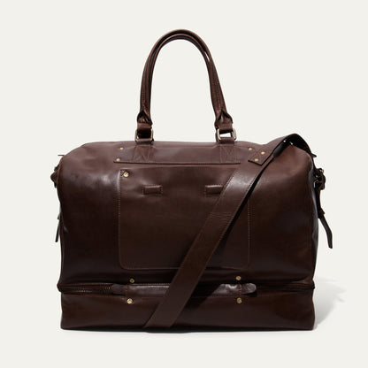 The Field Duffle brown leather bag with reinforced handles by Will Leather Goods on Tampa Home & Garden Store