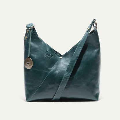 Simple Mini V Hobo bag teal leather with brass hardware by Will Leather Goods on Tampa Home & Garden Store