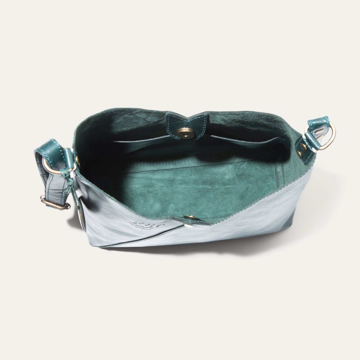 Simple Mini V Hobo bag teal leather with gold hardware by Will Leather Goods on Tampa Home & Garden Store