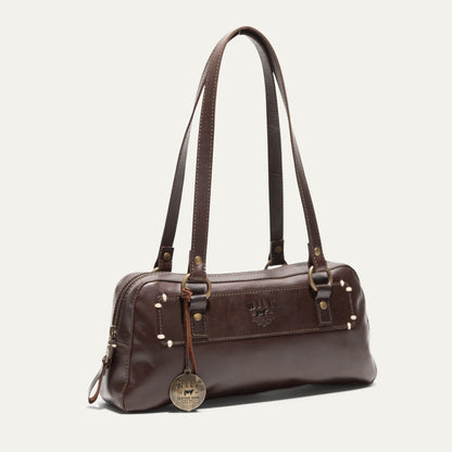 Simple Mini Double Handle Shoulder bag by Will Leather Goods, brown leather with double handles on Tampa Home & Garden Store