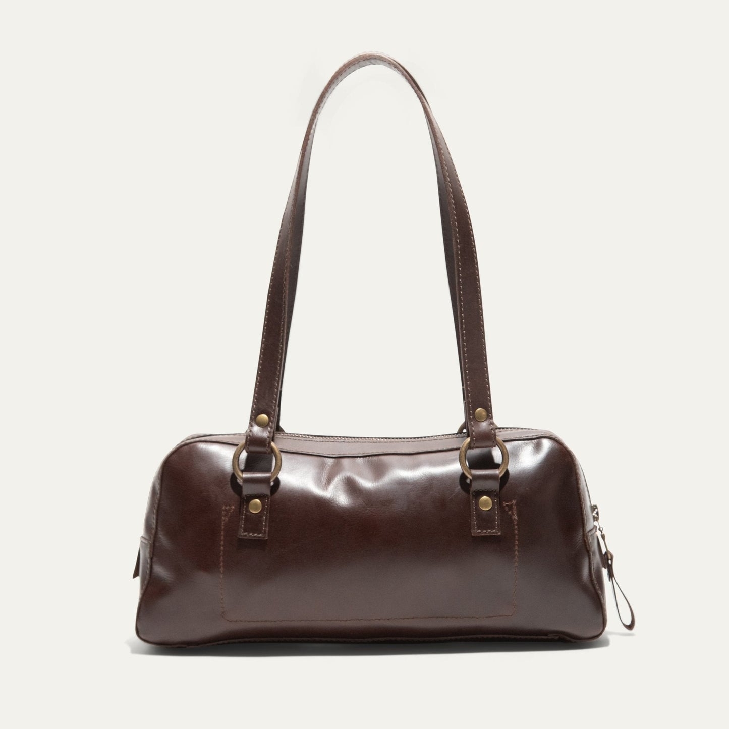 Simple Mini Double Handle Shoulder bag by Will Leather Goods, brown leather with double straps on Tampa Home & Garden Store