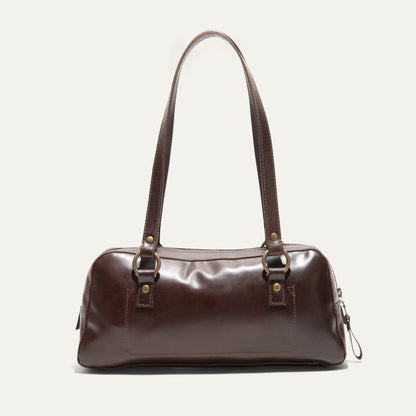 Simple Mini Double Handle Shoulder bag by Will Leather Goods, brown leather with double straps on Tampa Home & Garden Store