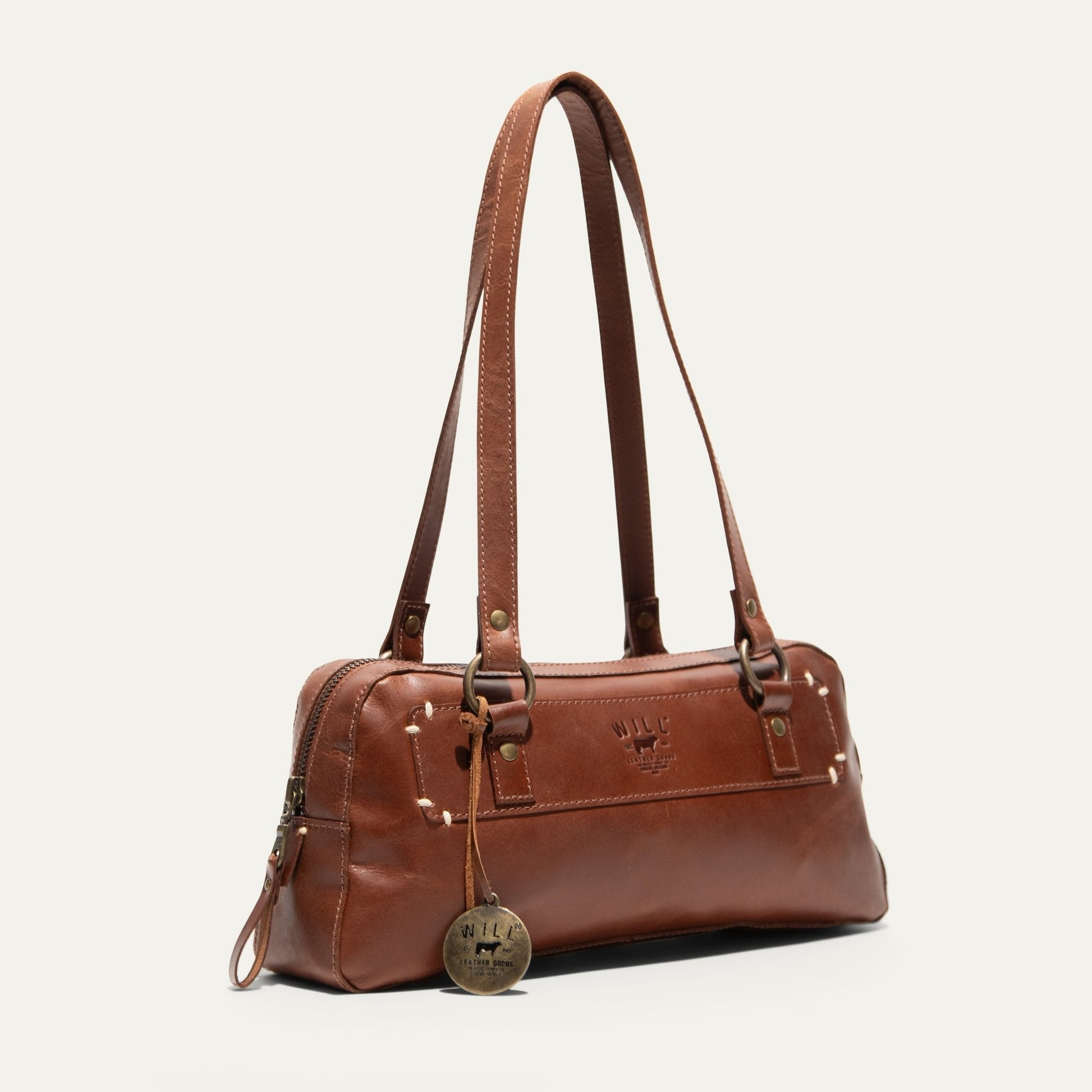 Simple Mini Double Handle Shoulder bag by Will Leather Goods in brown leather on Tampa Home & Garden Store