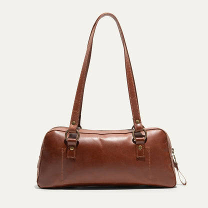 Simple Mini Double Handle Shoulder bag in brown leather with dual handles on Tampa Home & Garden Store