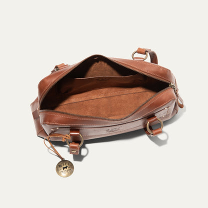 Simple Mini Double Handle Shoulder bag in brown leather with brass rings by Will Leather Goods on Tampa Home & Garden Store