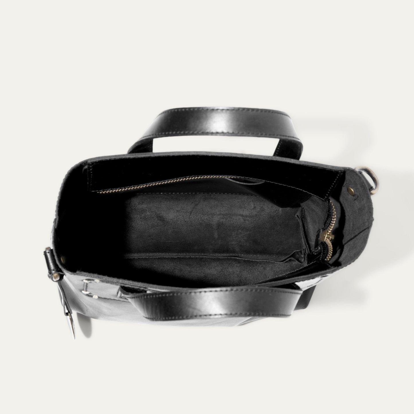 Simple Mini Satchel by Will Leather Goods, black leather bag with zip closure on Tampa Home & Garden Store