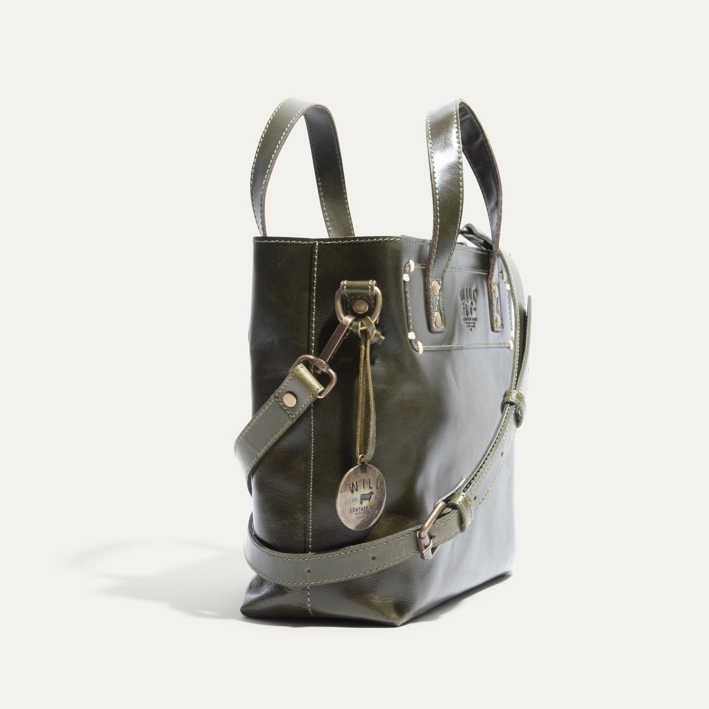Simple Mini Satchel by Will Leather Goods in dark leather with top handles on Tampa Home & Garden Store