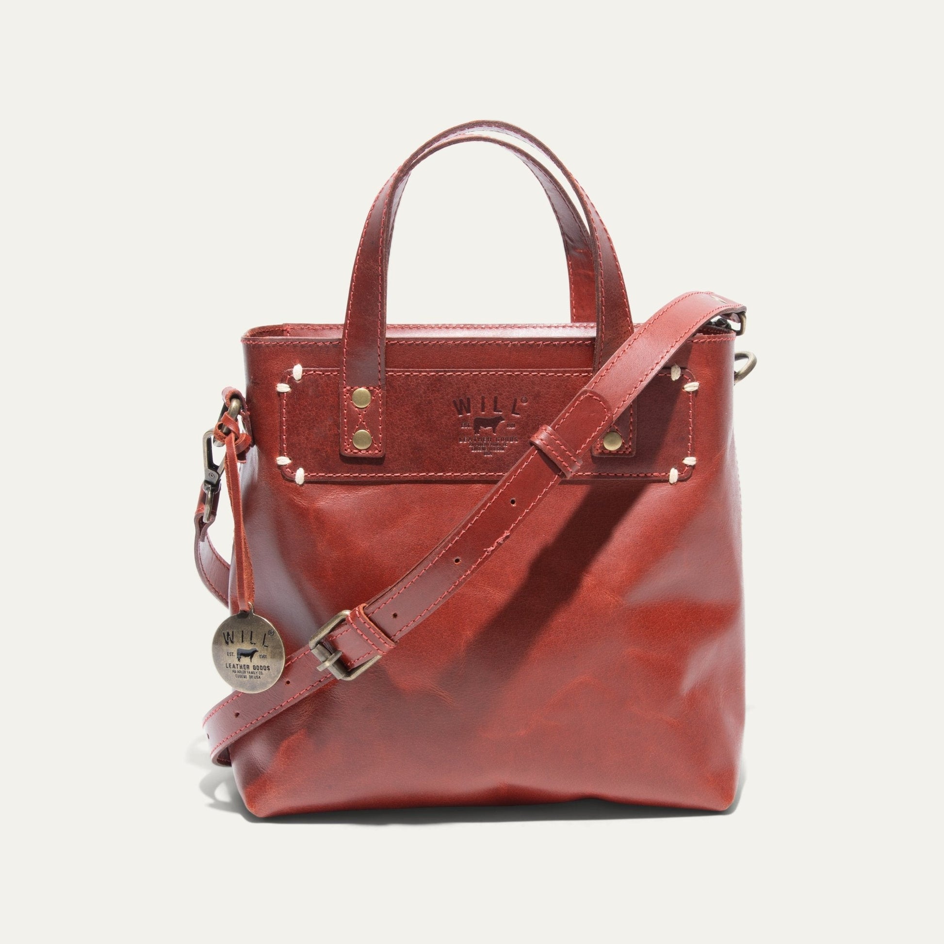 Simple Mini Satchel red leather with brass hardware Will Leather Goods on Tampa Home & Garden Store