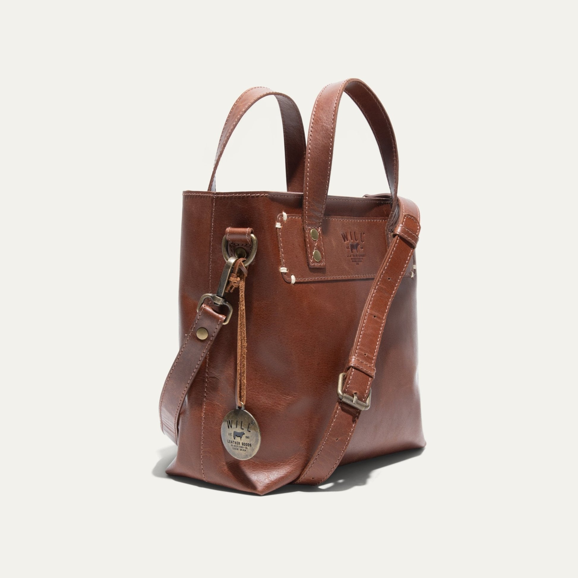 Simple Mini Satchel by Will Leather Goods, brown leather with top handles on Tampa Home & Garden Store