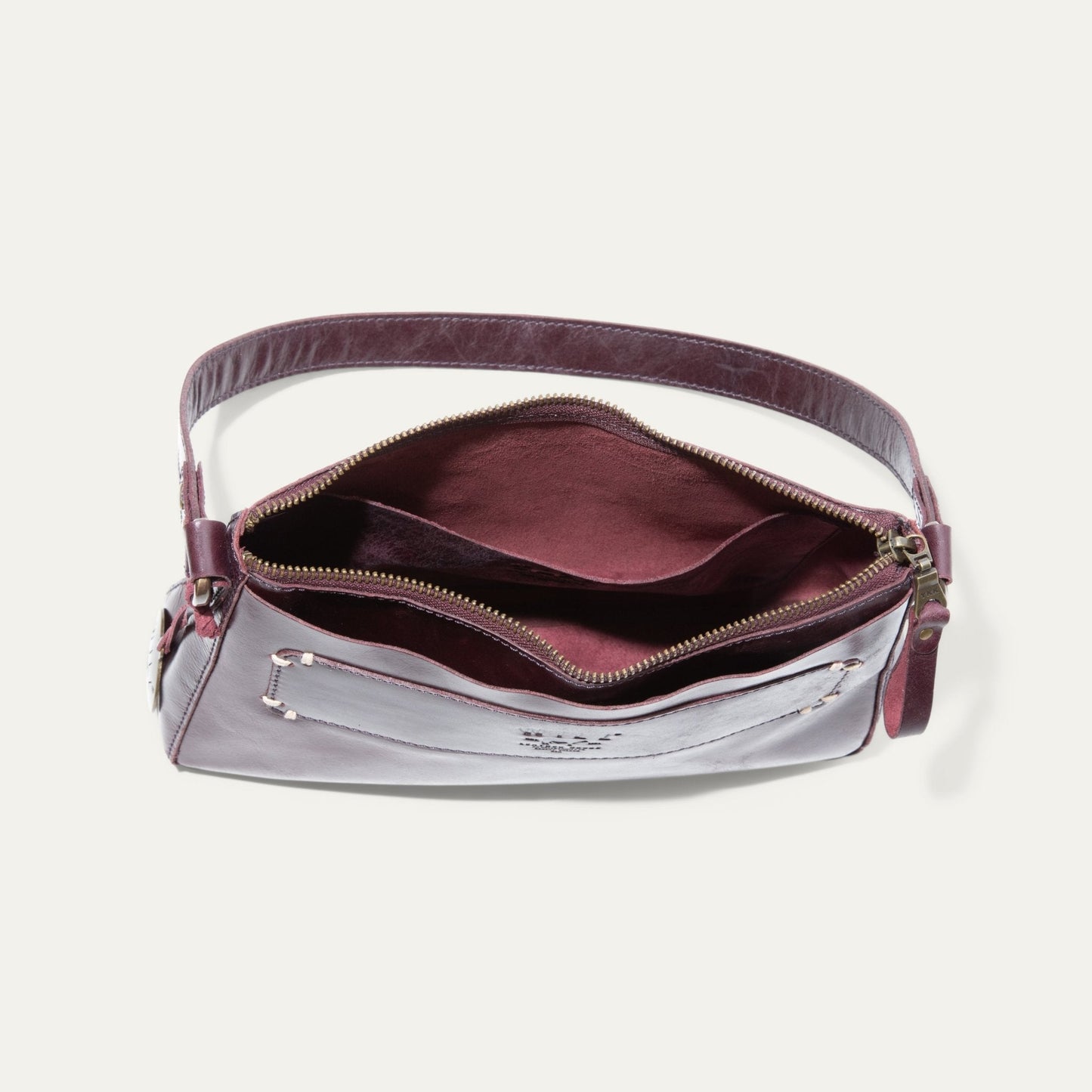 Simple Mini Top Zip Shoulder bag by Will Leather Goods, burgundy leather on Tampa Home & Garden Store