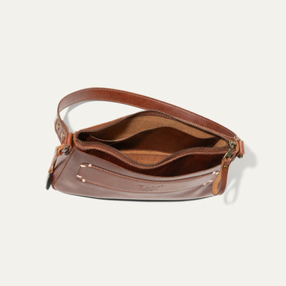 Simple Mini Top Zip Shoulder bag by Will Leather Goods, brown leather, top zip strap on Tampa Home & Garden Store