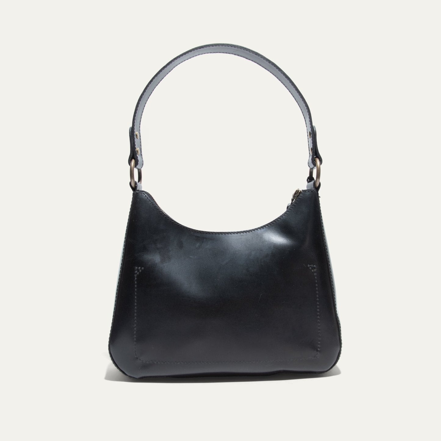 Will Leather Goods Simple Mini Hobo Shoulder bag in black leather with curved strap on Tampa Home & Garden Store