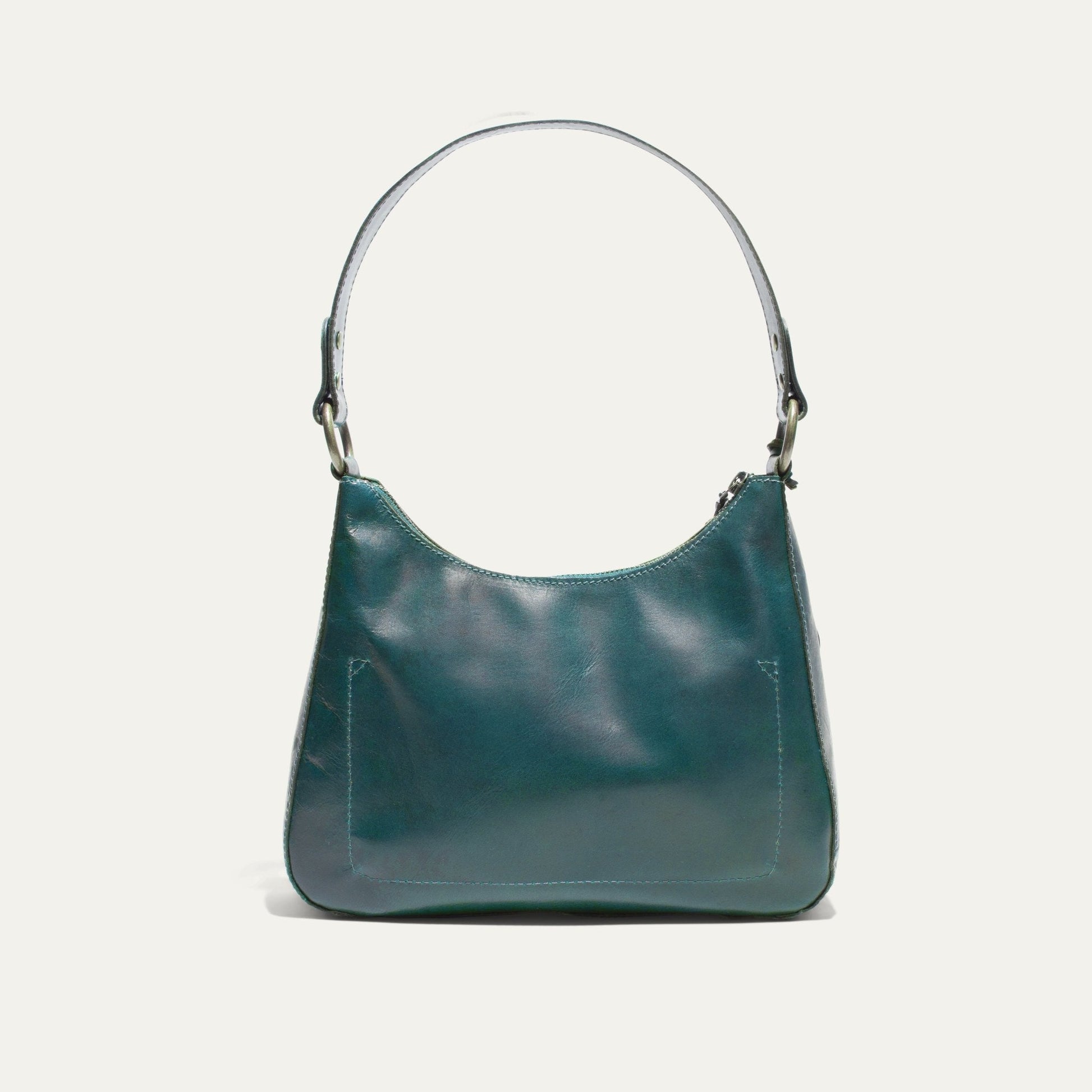 Simple Mini Hobo Shoulder bag teal leather by Will Leather Goods with metal hardware on Tampa Home & Garden Store