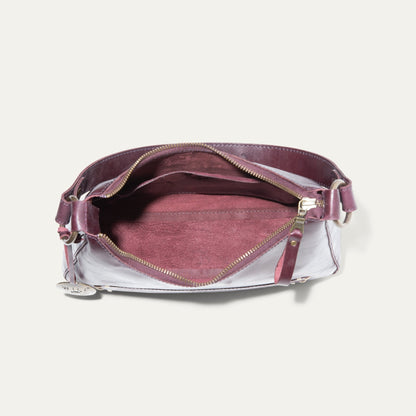 Simple Mini Hobo Shoulder bag by Will Leather Goods, burgundy leather with gold hardware on Tampa Home & Garden Store
