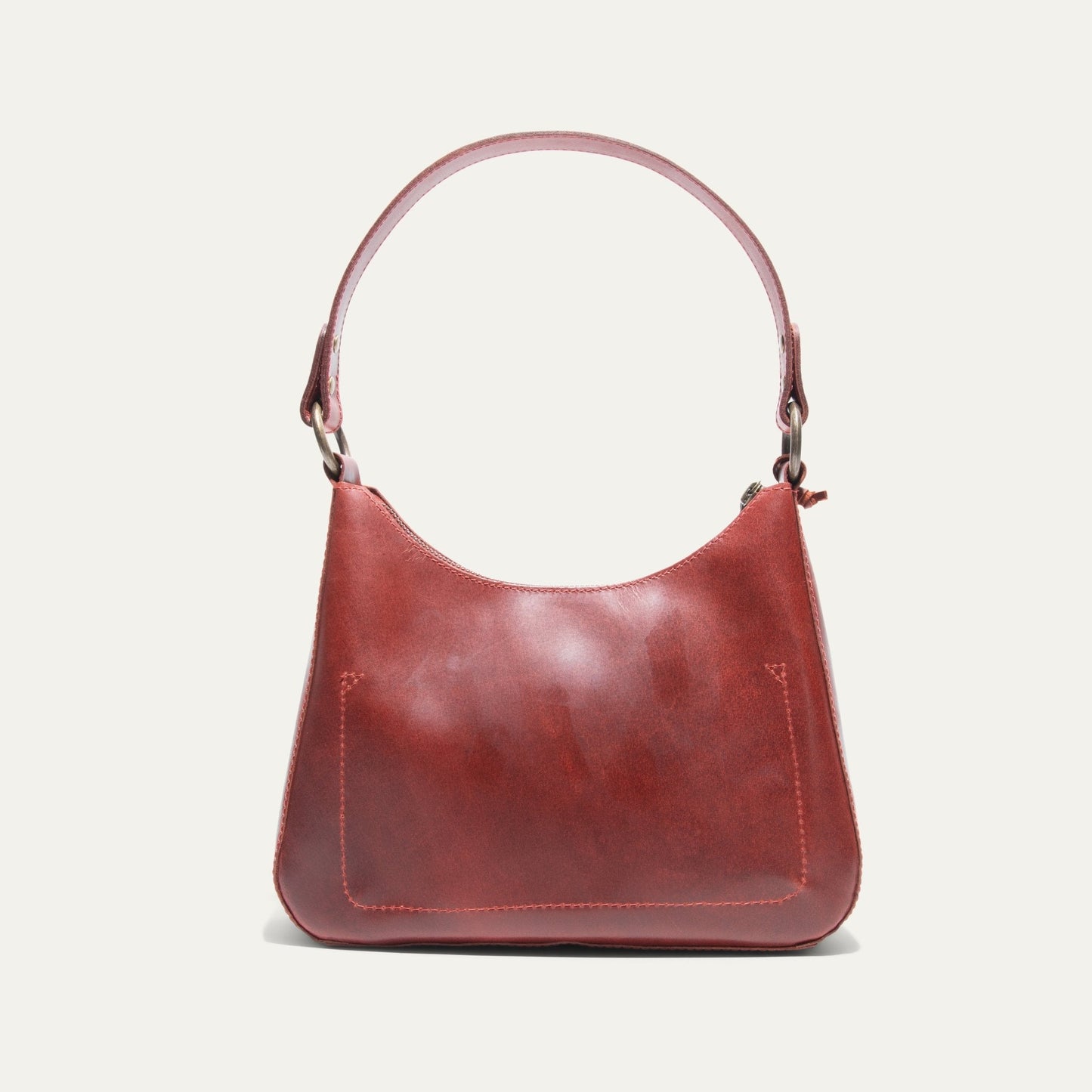 Will Leather Goods Simple Mini Hobo Shoulder bag in red leather with curved strap on Tampa Home & Garden Store