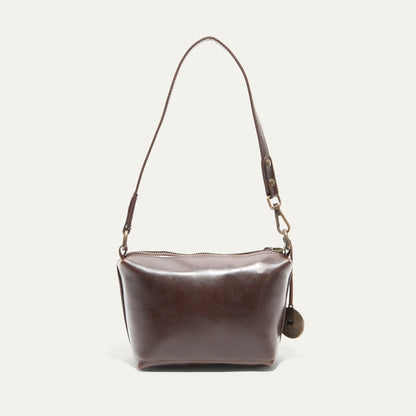 Will Leather Goods Simple Mini Pouch brown leather shoulder bag with strap on Tampa Home & Garden Store